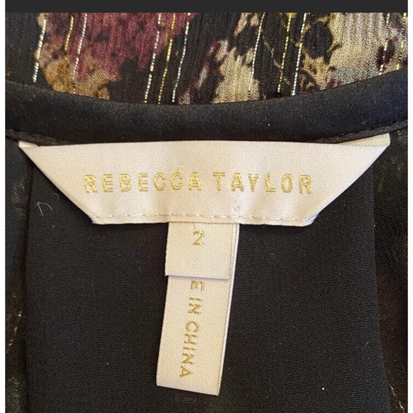 REBECCA TAYLOR Sleeveless Snake-Print Metallic Top $145 Women Size 2 - Picture 2 of 8